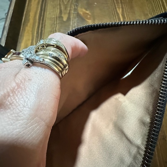 Burberry London Check Canvas Zip Pouch with Black Patent Trim - Picture 8 of 11